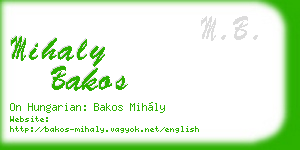 mihaly bakos business card